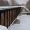 Old railroad bridge in winter
