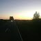 Atardecer en la ruta 5, cerca de la bajada de Comodoro Py