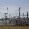 Agroindustria cerealera y grandes silos, cerca de Tres Arroyos, Provincia de Buenos Aires, Argentina