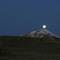Moonset above the Big Black Dome (mountain). Pioneer Range, Idaho