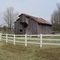Barn and White Fence