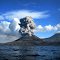Active TAVURVUR Crater view near Sulphur Point area in Blanche Bay, RABAUL,  in ENBP, PNG, Photo by Richard Pratten,  in July 2008,