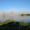 Lake Butte des Morts with fog