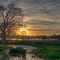 Peaceful sunset west of Stoughton, Wisconsin