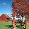 Red house red tree red cannon