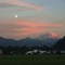 moon over Enumclaw and Mt Rainier