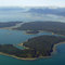 Secret Bay, Young Island and the cut between Young Island and Lester Island in the foreground with Pt. Carolus in the background