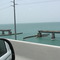 Over the 7 Miles Bridge, looking west side the broken Old Bridge.