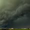 Threatening, Dark, Low, Greenish, Ragged Clouds Right Under The Wall Cloud Of A Severe Thunderstorm Over The Prairie During A TORNADO WATCH Near Sherwood Park AB, East of Edmonton June '11