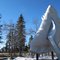 World's Largest Perogy Cast Against the Park And Beautiful Blue Sky in Glendon, AB
