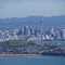 View from the summit of Rangitoto Island on dowtown Auckland, Cheltenham and North Head in the foreground
