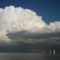 Thunderheads rising over Buffalo; the race goes on