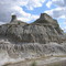 Dual Hoodoos In The Sky In Dinosaur Park AB Southeast of Drumheller Sep '08