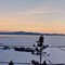 Coucher de la montagne du collège