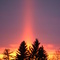 Sun pillar after sunset in November