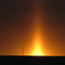 Sun pillar before sunrise in November
