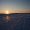 late afternoon on ice road from Detah to Yellowknife
