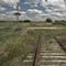 Abandoned rails and signal at Disley, Saskatchewan