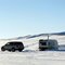 One ice fisherman sticking closer to shore