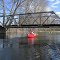 Farmer's bridge across the Napanee River.  This is called a pony truss bridge because it is held up only by the railings.