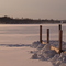 Wind and snow on Ontario lake