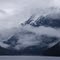 New Ocean Falls between water and mountains