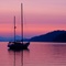 Ketch at sunset