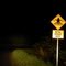 Traffic Sign For Motorbikers. Crossing Sachs Creek Bridge.