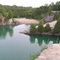 Elora Quarry, showing ramp, beach and the Grand River