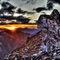 Sunset over a quartz outcropping.  This reminds of something out of Lord of the Rings.