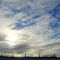 Fence posts with winter sky