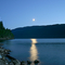Moon setting over Mabel Lake