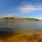 Gorgeous red beach on Falls Lake