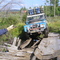 A challenging collapsed bridge. Luckily there was only a foot or two of water and muck underneath.