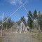 Traditional Native Village on walking trail, located in Conne River Newfoundland
