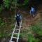 Steep hike down