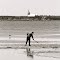 Clam fishing at Pokesudie Island with Bas-Caraquet in the background
