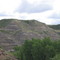 Contrasting Barren Badlands Slopes And Green Trees Below Southeast of Drumheller AB Sep '08