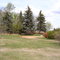 Cart path and bench, Forestburg Golf Course