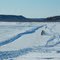 Trucks on Mackenzie River Crossing