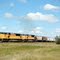 Union Pacific Railroad Freight Train at Fort MacLeod, Alberta, Canada