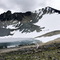 Alpine lake in cirque below Montana Mountain, Carcross, Yukon, July 16, 2008.
