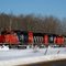Train Cuts Through the Snow