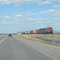 Bright, Blue Alberta Sky With A CP Train Rumbling Down The Plain Between Ponoka And Wetaskiwin AB, South Of Edmonton May '11