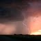 Sunset lightning