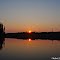 sunset over the street from the Bird River, MB, Canada