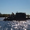 Pump House and quads on a Barge