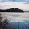 Ice and clouds on Stevens Lake