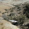 Boat wedged in Bitter Creek, along the Fault