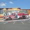 Firetruck mural on the side of the pub